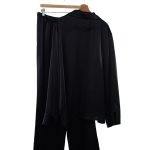 Black natural silk men's set: jacket, trousers, shorts - Image 2