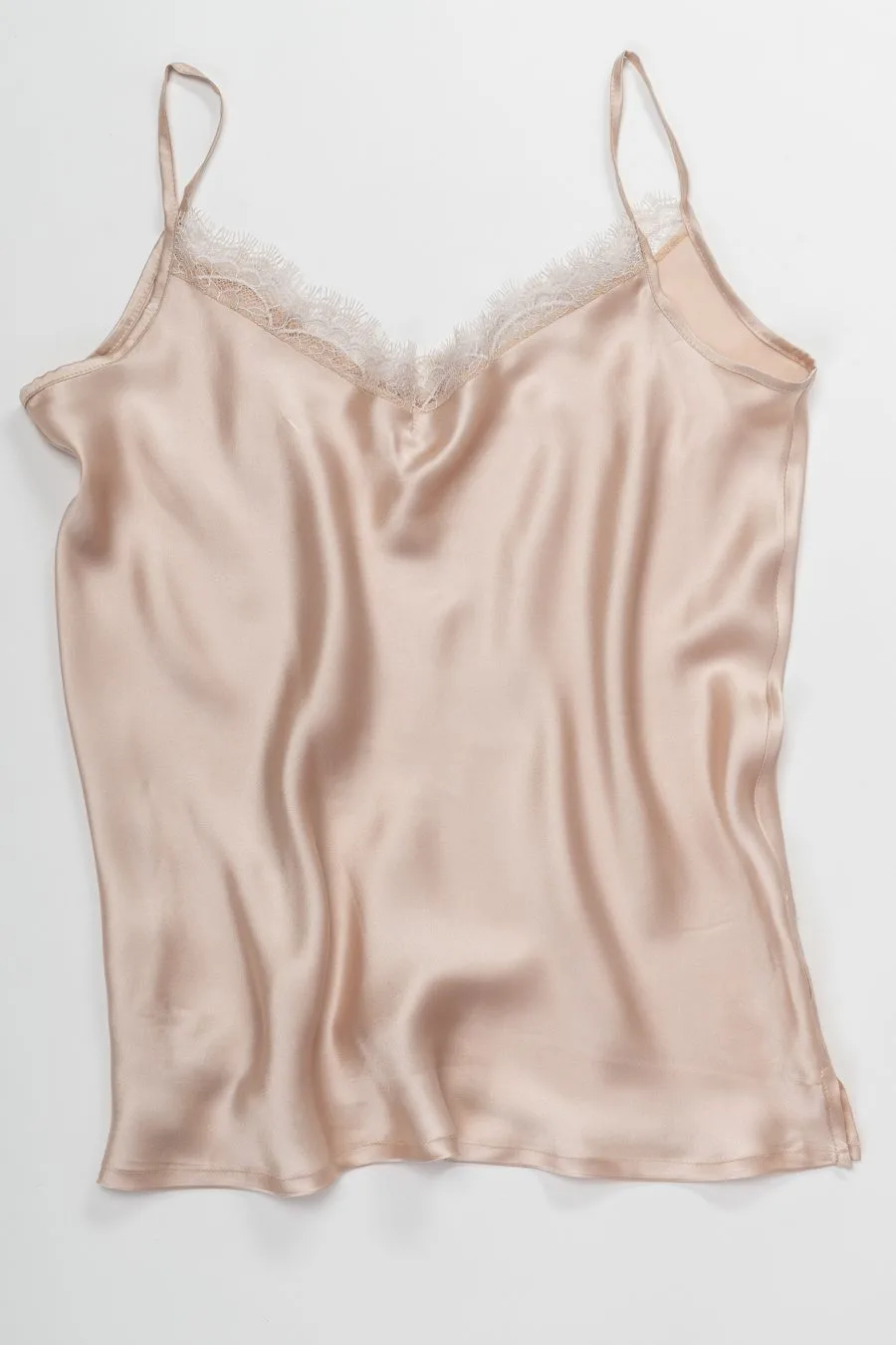 Nude natural silk pajamas (blouse, shorts) - Image 7