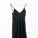 Black natural silk nightgown and robe set - Image 3