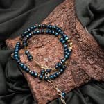 Blue pearl jewellery (necklace and bracelet) - Image 2