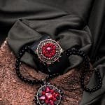 Handmade jewellery set "Red Sparkle" - Image 3