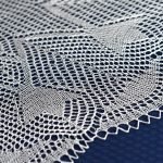 Handmade knitted round napkin