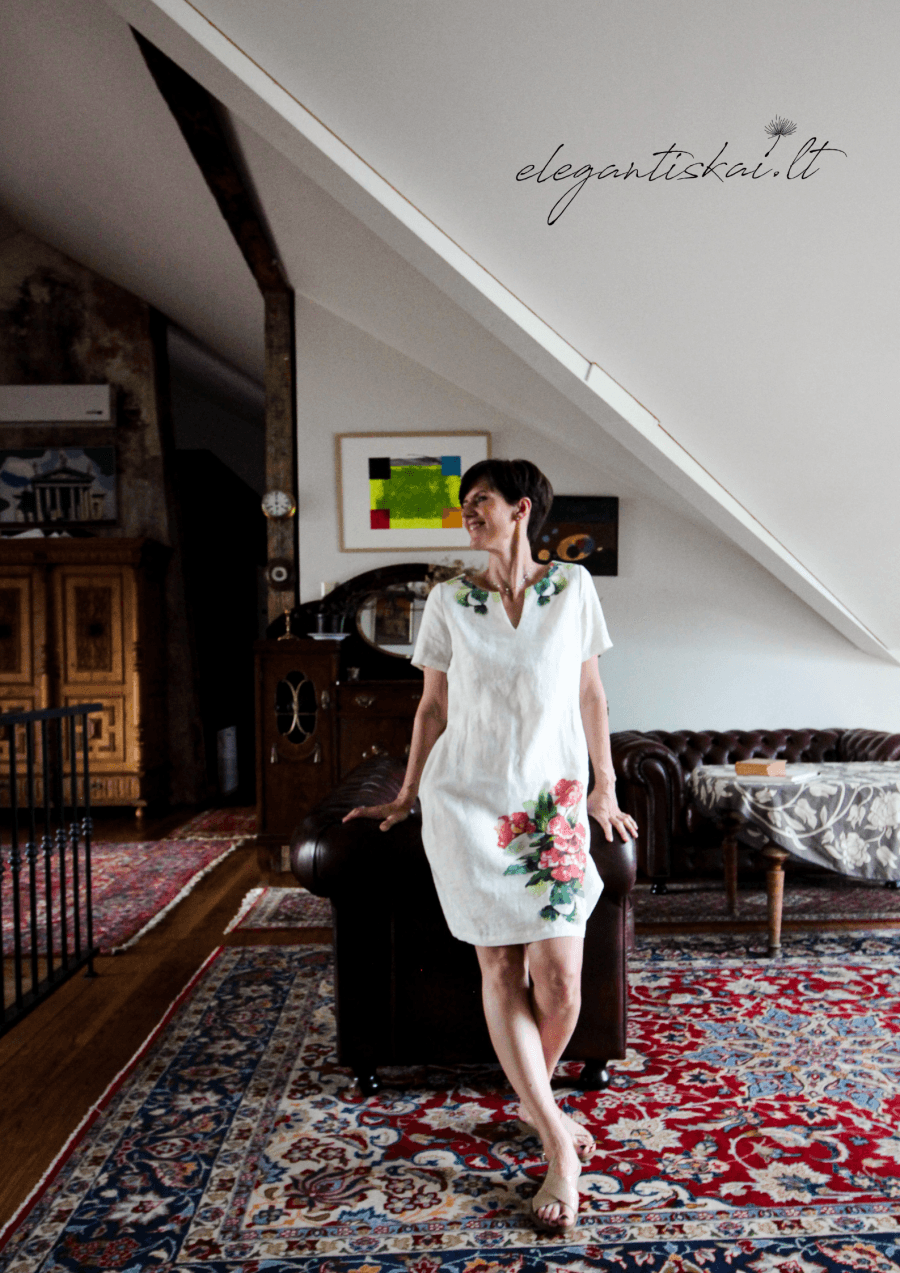 Natural linen dress "Blooming elegance" - Image 2