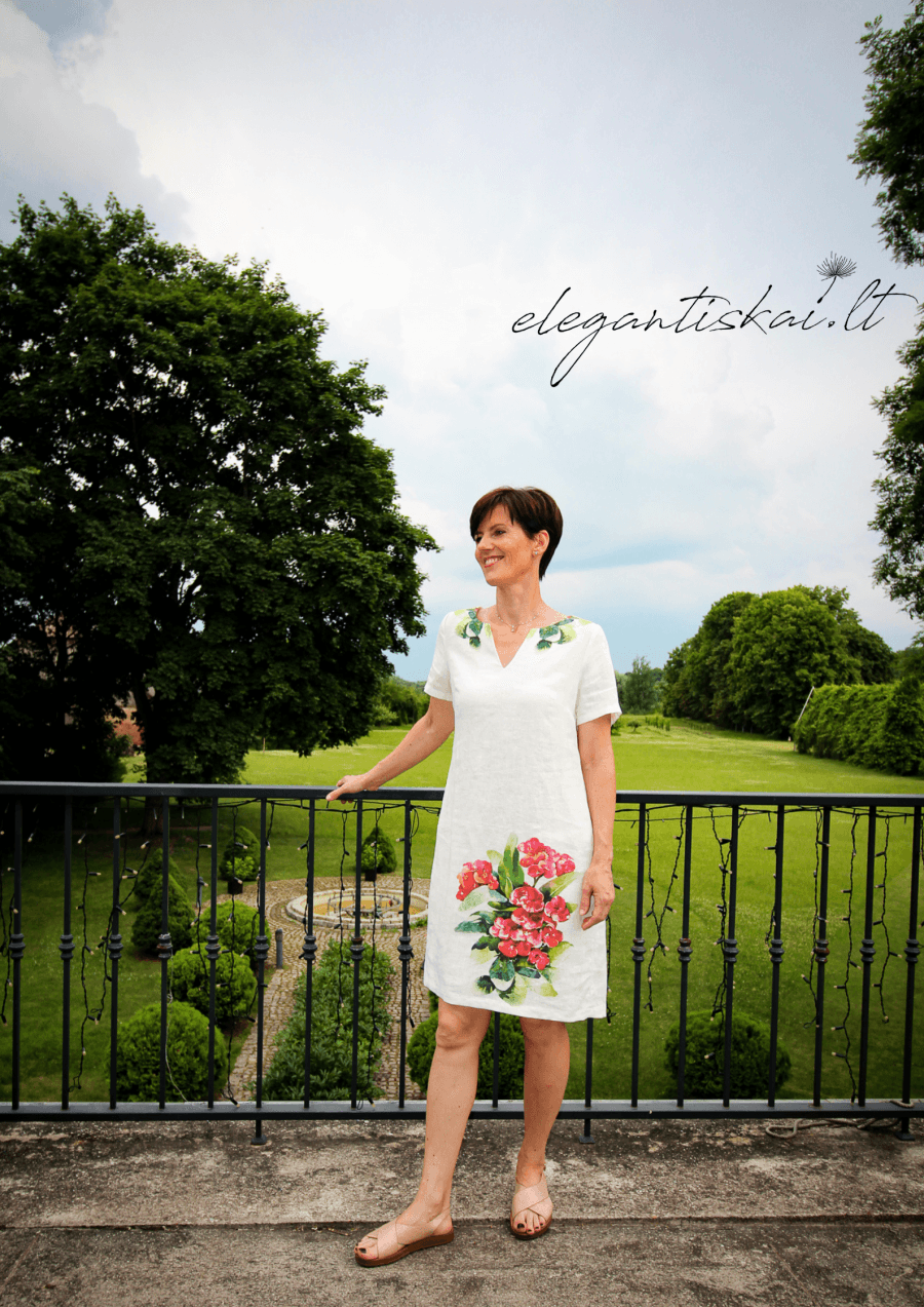 Natural linen dress "Blooming elegance"