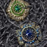 Gold colored authorial handmade brooch with hematite - Image 10