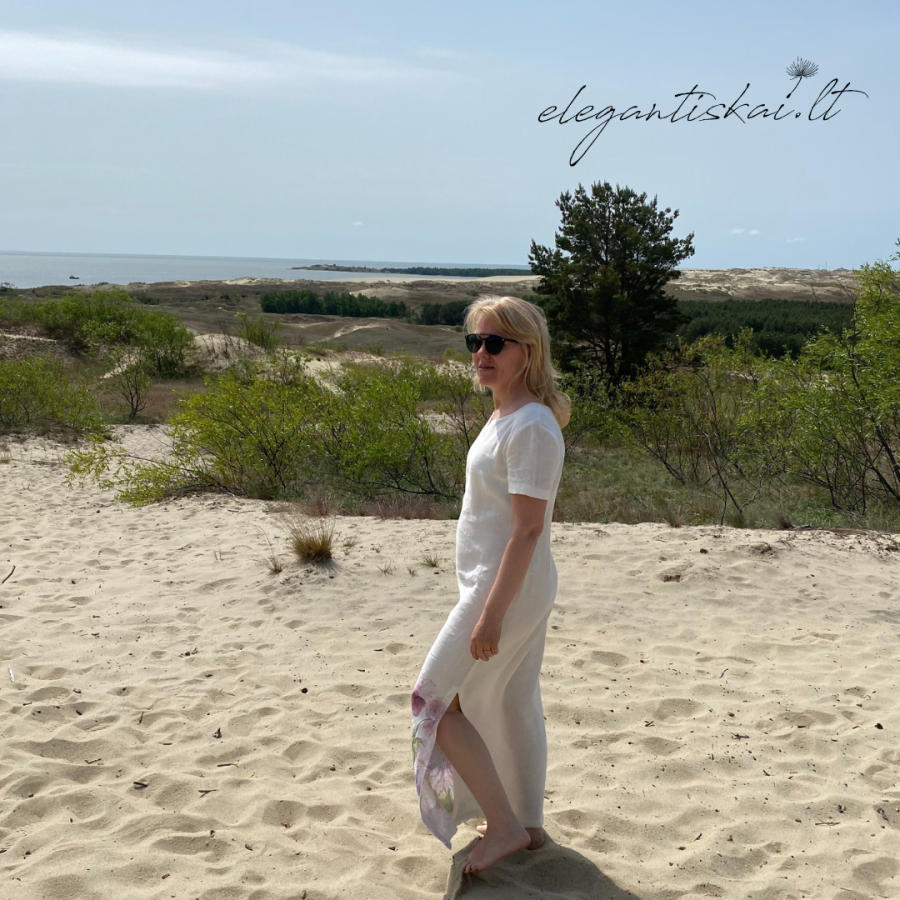 Long dress in natural linen "Elegant bloom" - Image 6