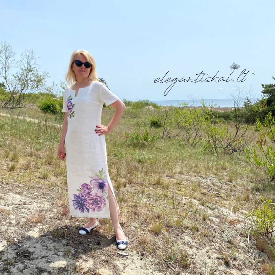 Long dress in soft linen "Blossom" - Image 4