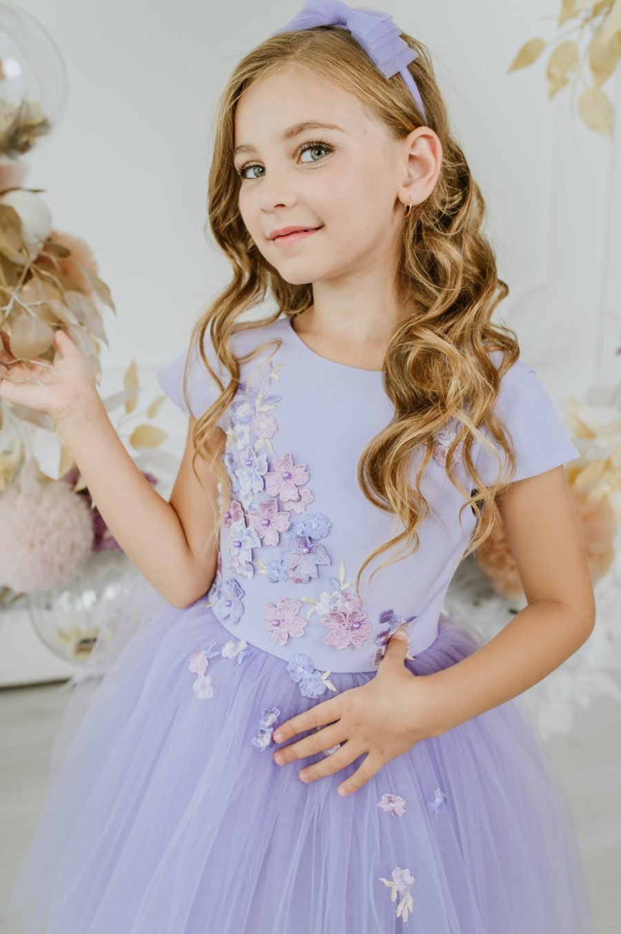 Lavender color dress for a girl - Image 4