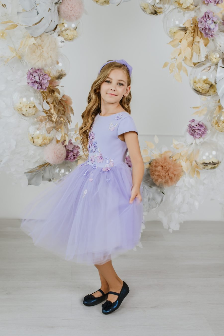 Lavender color dress for a girl