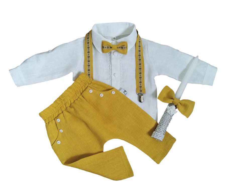 Costume for boy in natural linen - Image 4