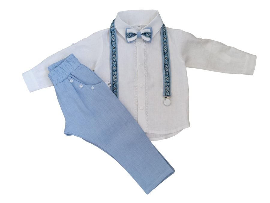 Natural linen suit with waistcoat for boy - Image 5