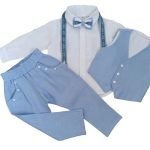 Natural linen suit with waistcoat for boy