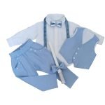 Natural linen suit with waistcoat for boy - Image 7
