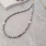 Hand mane jewelry set with dalmatian jasper
