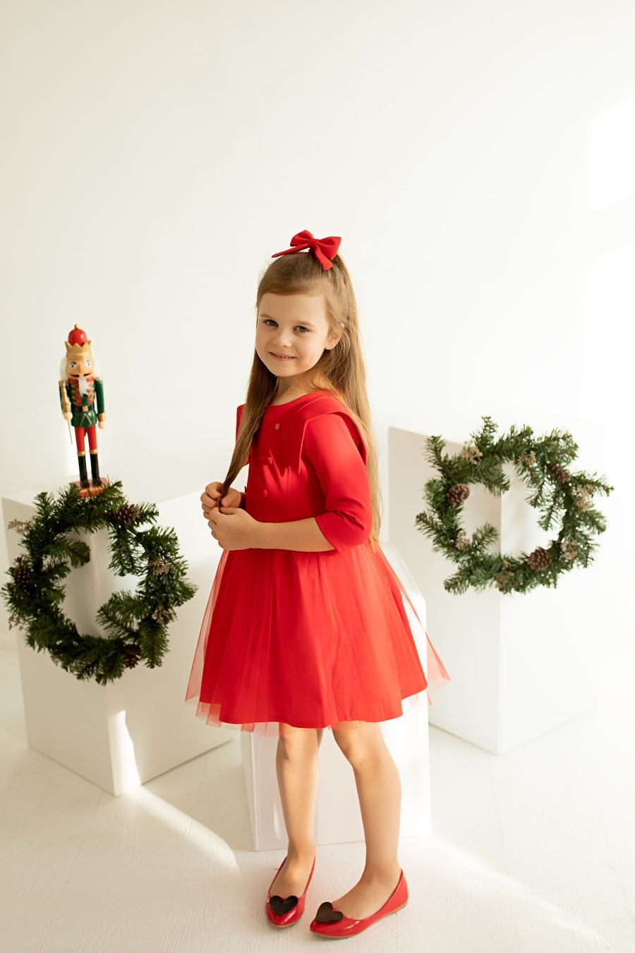 Gorgeous red dress for a girl with tulle skirt - Image 3