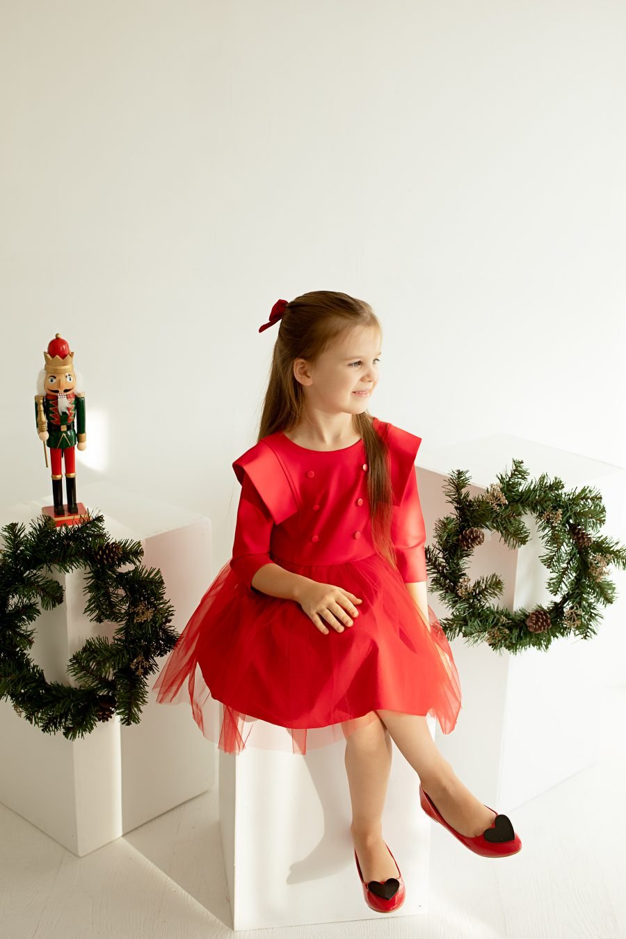 Gorgeous red dress for a girl with tulle skirt - Image 4