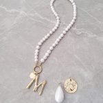 Handmade pearl necklace with three interchangeable pendants