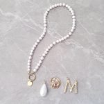 Handmade pearl necklace with three interchangeable pendants - Image 2