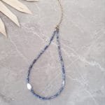 Earrings and necklace set with blue and white jasper - Image 3