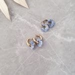 Earrings and necklace set with blue and white jasper - Image 4