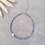 Earrings and necklace set with blue and white jasper - Image 5