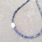 Earrings and necklace set with blue and white jasper - Image 2
