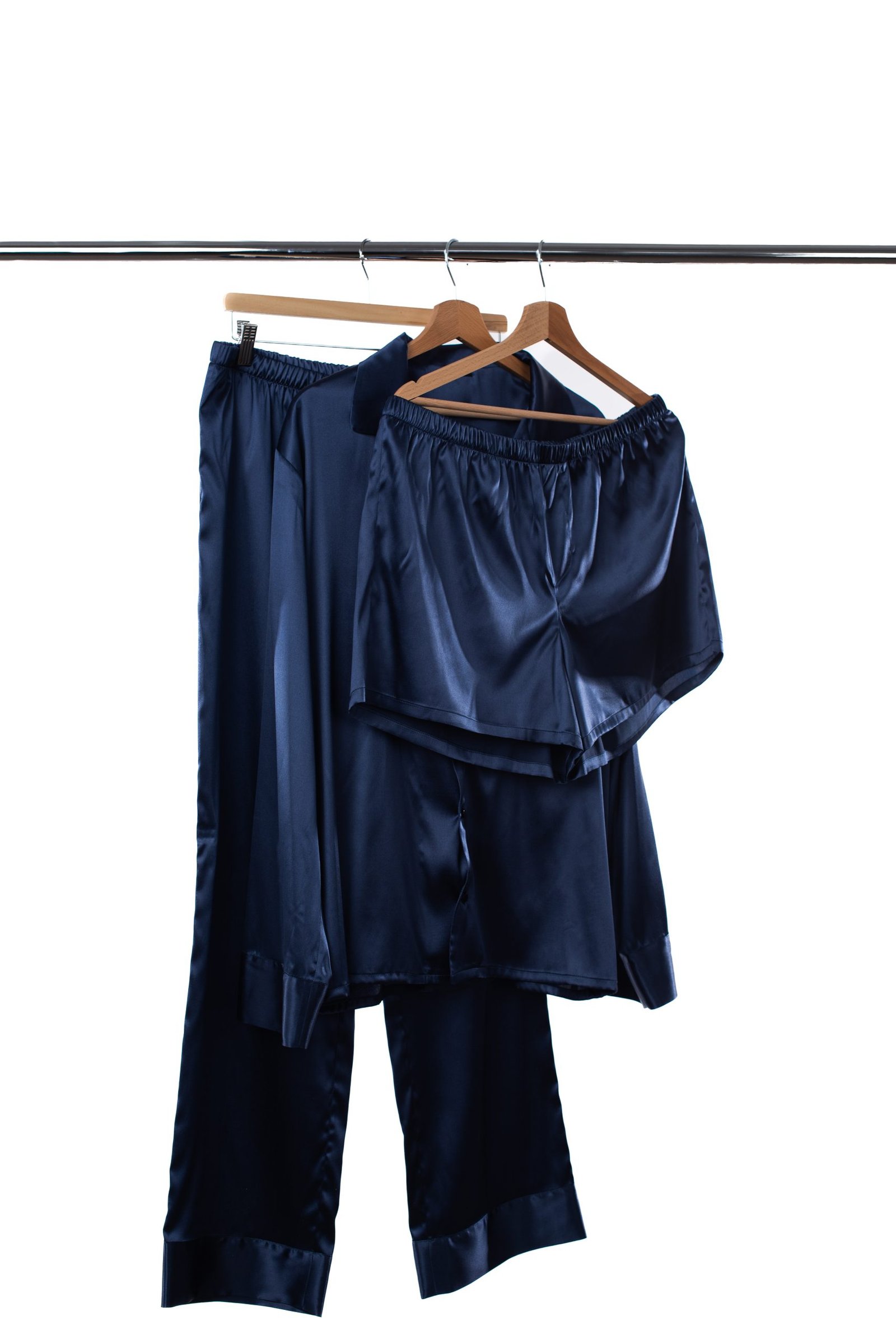 Men's shorts made of natural silk (blue) - Image 2
