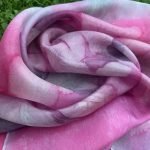 Scarf in real silk with hydrangea patterns - Image 2