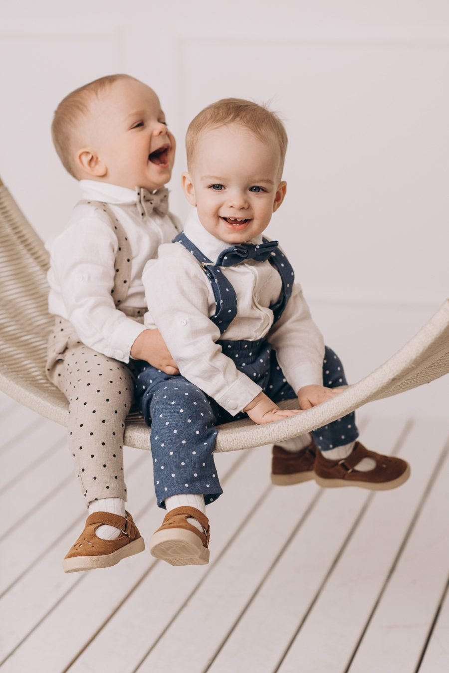 Natural linen suit for boy with spots - Image 7