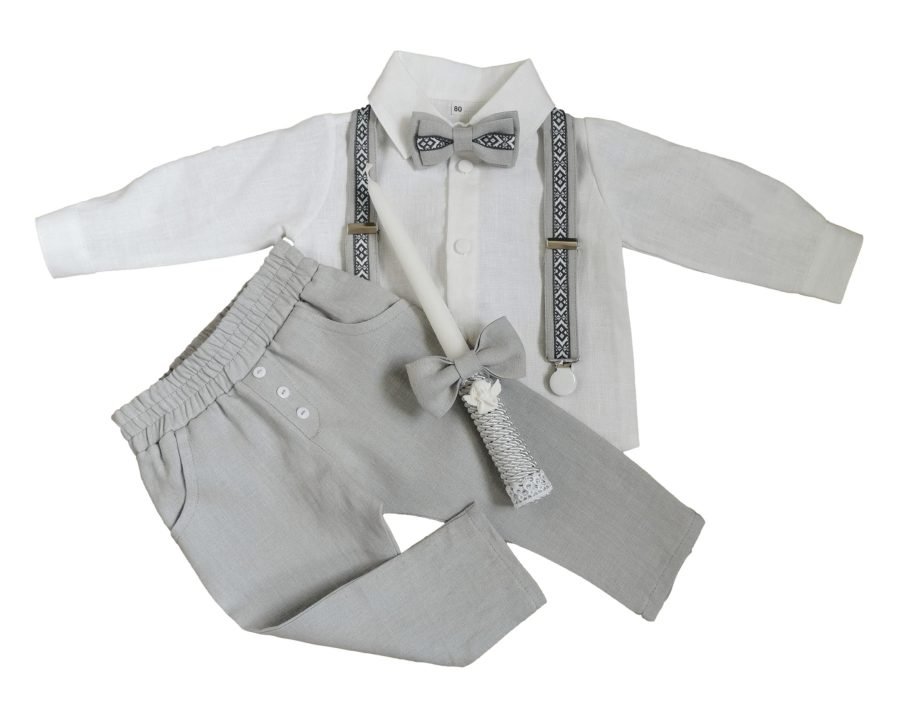 Boy's costume with light linen trousers - Image 5