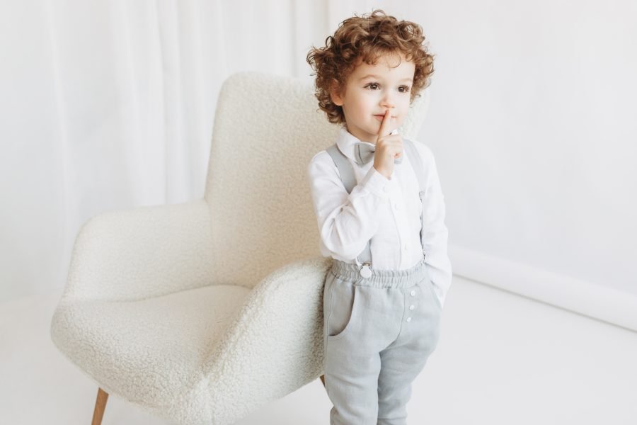 Boy's costume with light linen trousers - Image 2