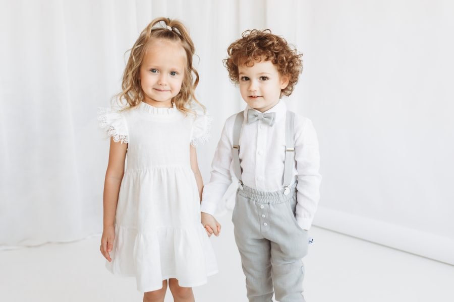 Boy's costume with light linen trousers - Image 3