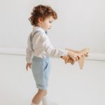 Christening clothes for a boy with shorts made of natural linen - Image 2