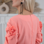 Women's occasion dress with decorative sleeves - Image 2