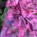 Handmade scarf made of silk "Sea of roses"