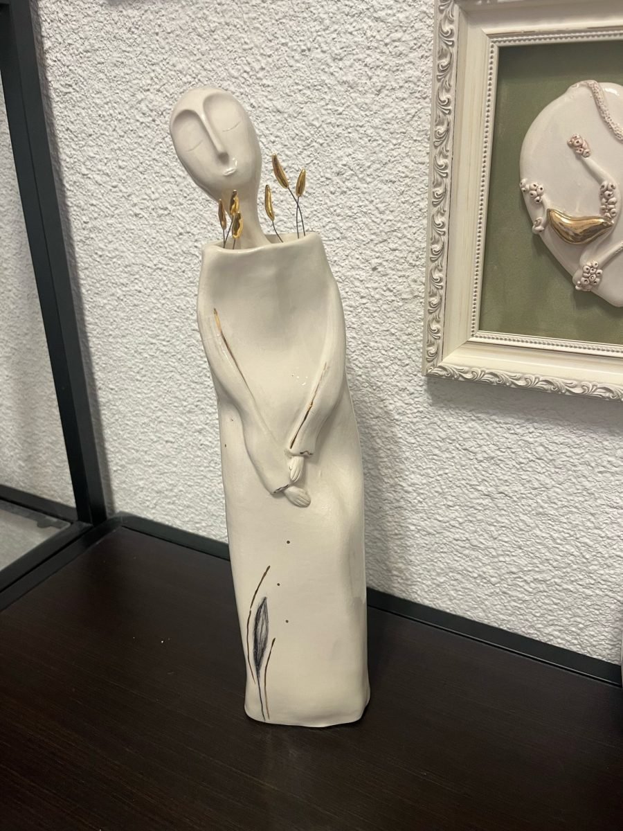 Original handmade angel from white ceramic - Image 3