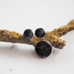 Handmade earrings and brooch with dandelion
