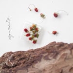 White handmade brooch with strawberries - Image 4