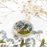 Handmade brooch with forget-me-nots