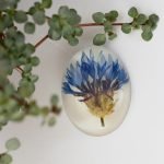Handmade brooch with cornflowers