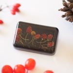 Black handmade brooch with strawberries - Image 2