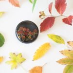 Black handmade brooch with strawberries - Image 3
