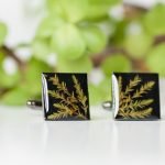 Men's cufflinks with natural Lithuanian plant - Image 4