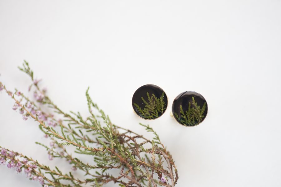 Men's cufflinks with natural Lithuanian plant - Image 6