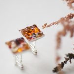 Handmade silver cufflinks with amber - Image 5