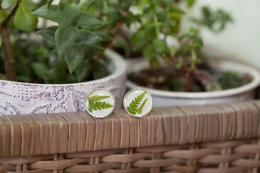 Handmade shirt cufflinks with ferns - Image 5