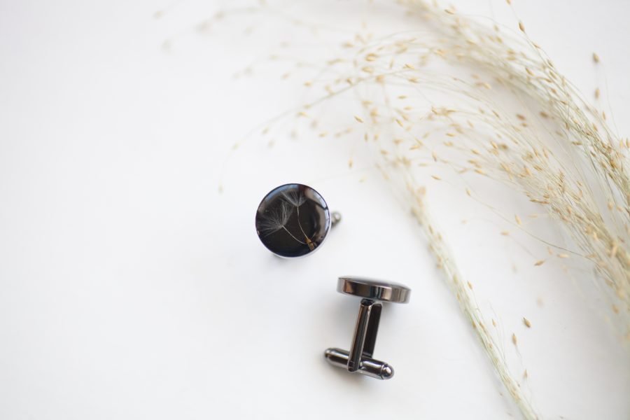 Hand made men's cufflinks with dandelion - Image 3