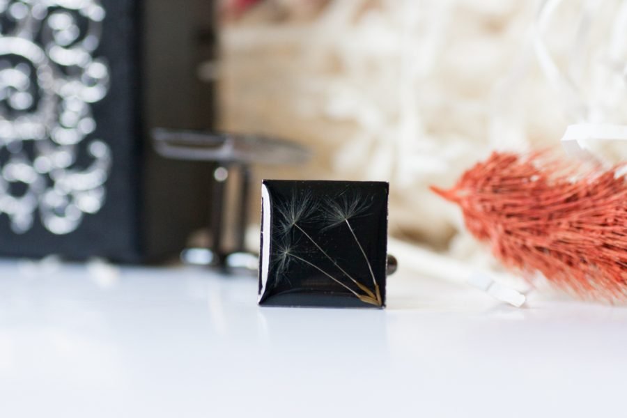 Hand made men's cufflinks with dandelion - Image 4