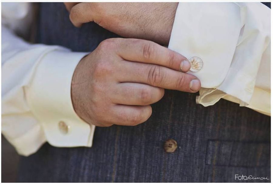 Hand made hirt cufflinks with natural grasses - Image 2