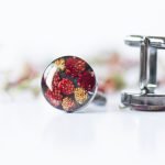 Hand made hirt cufflinks with natural strawberries - Image 3